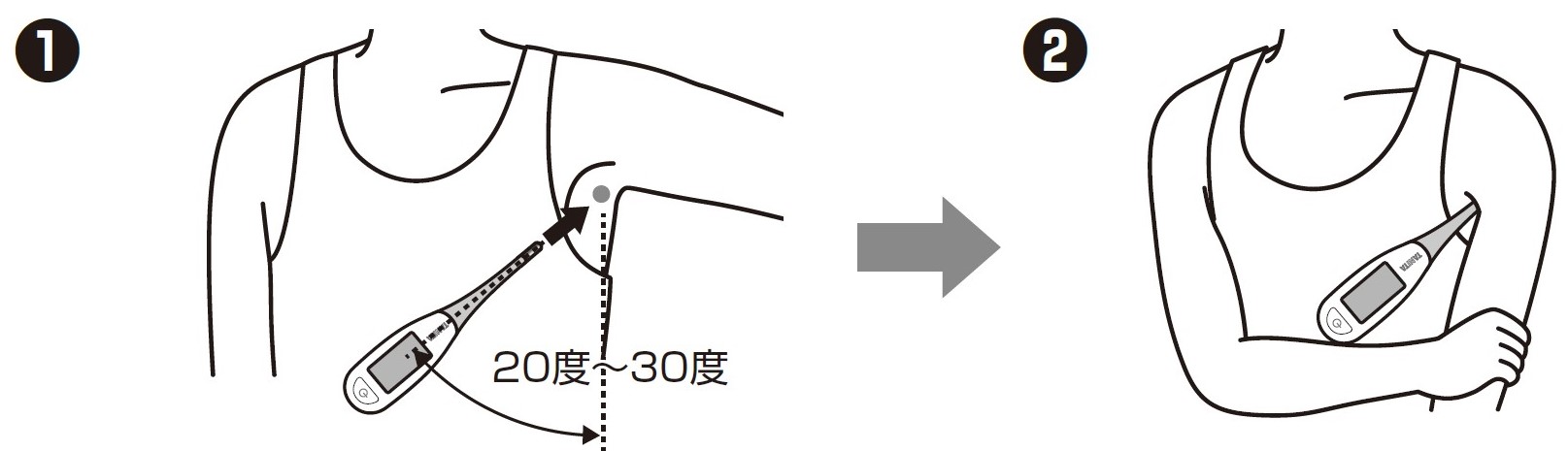 体温計BT-47Xは、先端が大変柔らかいが、曲がったままでも測定